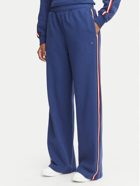 Tommy Hilfiger Tommy Hilfiger Spodnie dresowe UW0UW06628 Niebieski Wide Leg