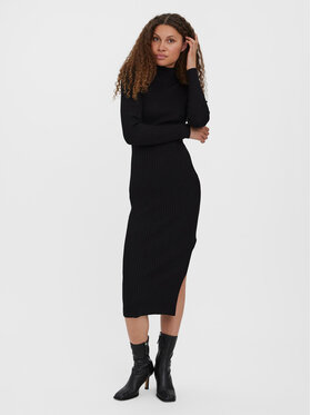 Vero Moda Vero Moda Плетена рокля Willow 10277185 Черен Slim Fit