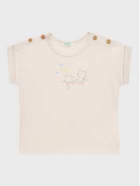 United Colors Of Benetton United Colors Of Benetton T-shirt 3096A102A Bež Regular Fit