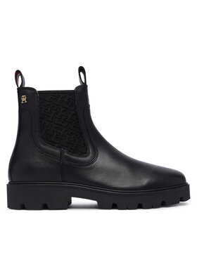 Tommy Hilfiger Tommy Hilfiger Ghete Jodhpur Th Monogram Leather Chelsea Boot FW0FW09562 Negru
