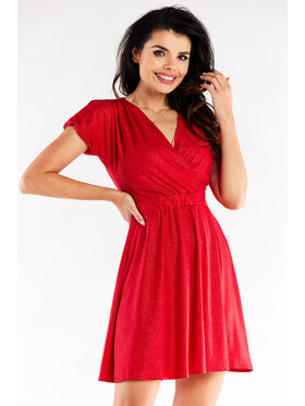 Awama Awama Sukienka wieczorowa A558 Czerwony Basic Fit