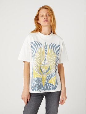 Wrangler Wrangler T-Shirt Girlfriend W7R9EEW04 112334760 Bílá Regular Fit