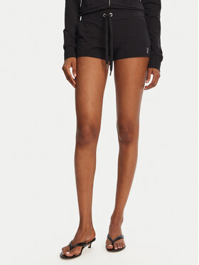 Juicy Couture Juicy Couture Pantaloni scurți sport JCWHS125312 Negru Loose Fit