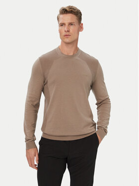 BOSS BOSS Pulover KN_Momentum 50558351 Bej închis Regular Fit