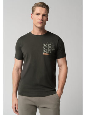 Volcano Volcano T-Shirt T-RINE Zielony Regular Fit