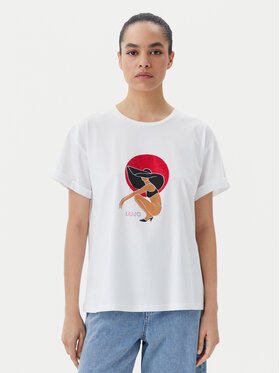 Liu Jo Beachwear Liu Jo Beachwear T-shirt q-roa-35173 Bijela Regular Fit