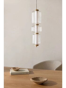 MIAhome MIAhome Lampa sufitowa LED z metalu i szkła mosiężna Necsar Biały