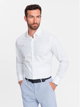 Ombre Ombre Koszula OM-SHCS-0156 Biały Regular Fit