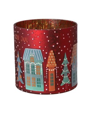 MIAhome MIAhome Świecznik szklany God Jul Czerwony