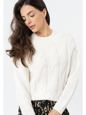 Volcano Volcano Sweter S-TAMINA Biały Regular Fit