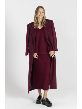 Deni Cler Milano Deni Cler Milano Płaszcz T-DC-8068-E5-90-39-1 Bordowy Loose Fit