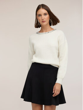 Motivi Motivi Sweter M449W004162N011 Biały Boxy Fit