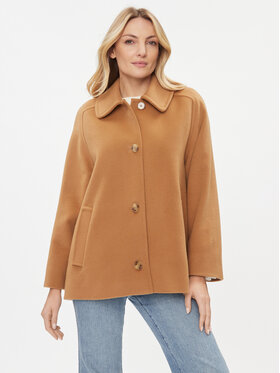 Marella Marella Płaszcz wełniany Dalmata 2330860836200 Brązowy Regular Fit