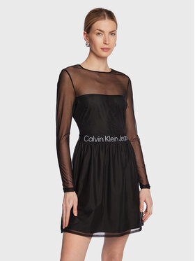 Calvin Klein Jeans Calvin Klein Jeans Každodenné šaty J20J220350 Čierna Slim Fit