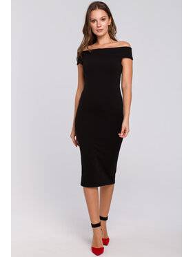 Makover Makover Vestito di maglia K001 Nero Regular Fit