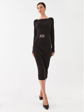 TWINSET TWINSET Úpletové šaty 232TP3292 Černá Slim Fit