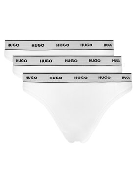HUGO HUGO Набір з 3 пар стрінгів Triplet Thong Stripe 50545680 Білий