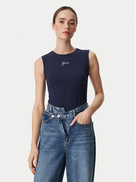 Guess Guess Top W6YP17 K3881 Mornarsko modra Regular Fit
