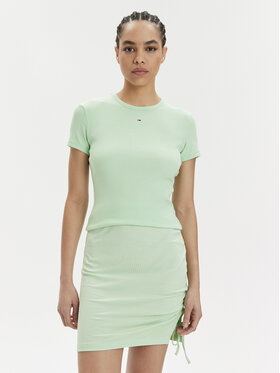 Tommy Jeans Tommy Jeans Tričko Essential DW0DW17383 Zelená Slim Fit