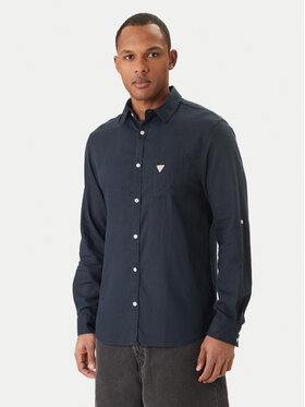 Guess Guess Hemd F6GH06 WG3L0 Dunkelblau Regular Fit