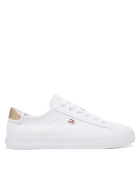 Tommy Hilfiger Tommy Hilfiger Laisvalaikio batai Vulc Canvas Lace Up Sneaker FW0FW08647 Balta