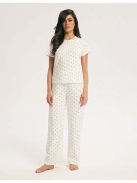 Esotiq Esotiq Piżama 45651 Biały Regular Fit