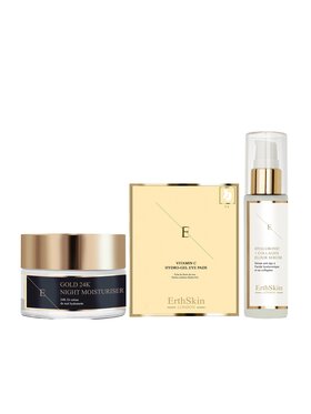 Erthskin London Erthskin London Przeciwzmarszczkowy krem ​​nawilżający na noc + serum + płatki pod oczy Zestaw do pielęgnacji