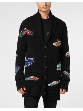 PHILIPP PLEIN PHILIPP PLEIN Kardigan 22557 Czarny Regular Fit
