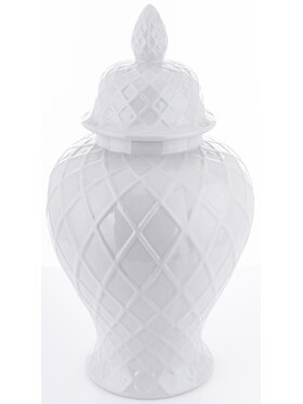 MIAhome MIAhome Pojemnik Amfora z pokrywą 51x26 cm ANFOR - II Biały