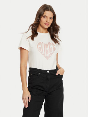 Guess Guess Marškinėliai V5RI08 J1314 Écru Slim Fit