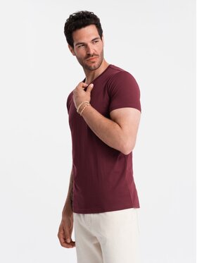 Ombre Ombre T-Shirt OM-TSBS-0145 Bordó Regular Fit