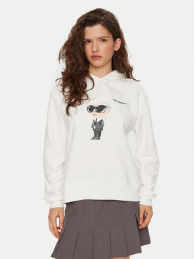 KARL LAGERFELD KARL LAGERFELD Mikina A1W20083 Biela Regular Fit