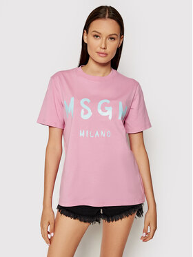 MSGM MSGM T-Shirt 3141MDM510 217798 Różowy Regular Fit