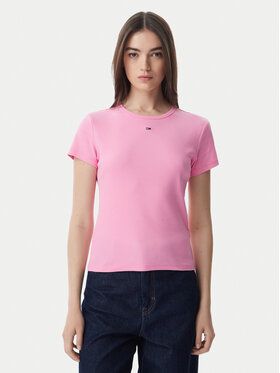 Tommy Jeans Tommy Jeans T-krekls Essential DW0DW17383 Gaiši rozā Slim Fit