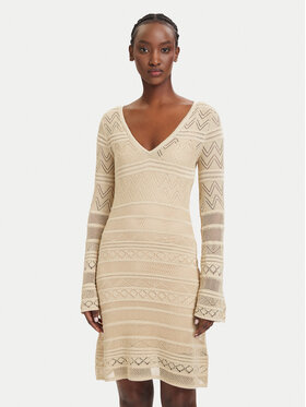 Guess Guess Trikotažinė suknelė W5GK48 Z3E22 Smėlio Slim Fit