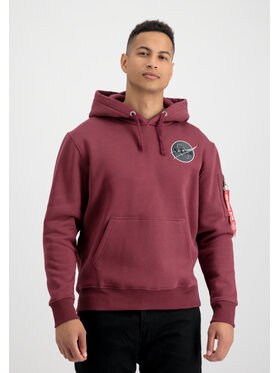 Alpha Industries Alpha Industries Bluza Dark Side Hoodie Bordowy Regular Fit