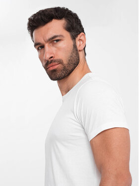 Ombre Ombre T-Shirt OM-TSBS-0146 Biały Regular Fit
