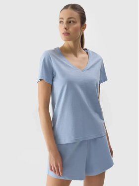 4F 4F T-Shirt 4FWSS24 TTSHF1162 34S JASNY NIEBIESKI L Niebieski Regular Fit