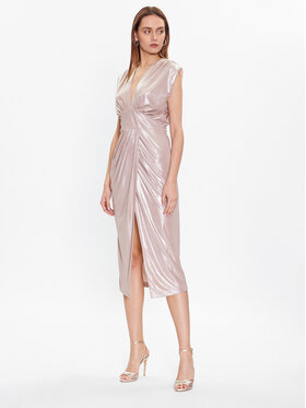 Rinascimento Rinascimento Koktejlové šaty CFC0113001003 Béžová Slim Fit