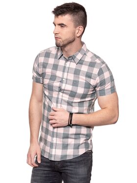 Wrangler Wrangler Koszula SS 1PKT SHIRT Szary Slim Fit