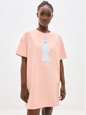 CAT by maniita lacitta CAT by maniita lacitta Koszula nocna Printed oversized T-shirt SPA CAT Beżowy Relaxed Fit
