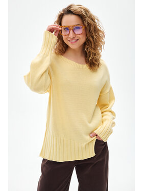 blue shadow blue shadow Sweter Bocq Żółty Regular Fit