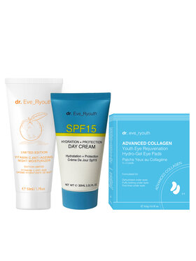 dr. Eve Ryouth dr. Eve Ryouth Nawilżający witaminą C (edycja limitowana) + Hydrożelowe oczy + SPF15 + Ochronny 30 ml Krem na dzień