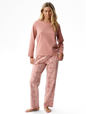 Atlantic Atlantic Piżama Nightlines Peach Effect Różowy Regular Fit
