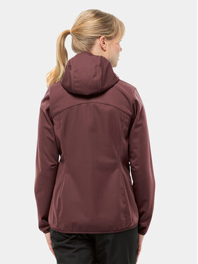 Jack Wolfskin Jakna Softshell Windhain Hoody 1307481 Bordo Rdeča Regular Fit