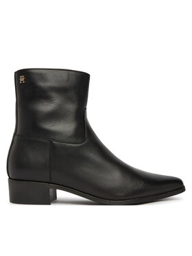 Tommy Hilfiger Tommy Hilfiger Botki Leather Ankle Boot W Zip FW0FW09921 Czarny