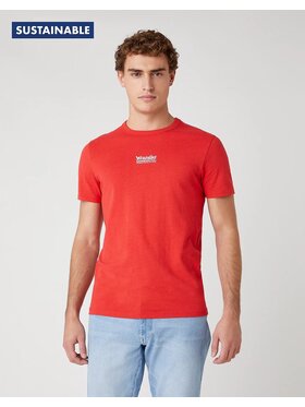 Wrangler Wrangler T-Shirt SS SEAS LOGO TEE Czerwony Regular Fit