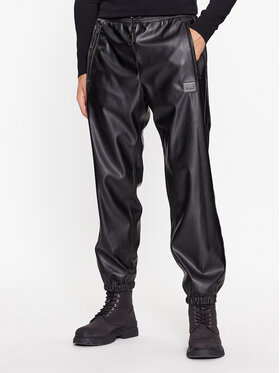 Hugo Hugo Dirbtinės odos kelnės Gabe233 50500931 Juoda Regular Fit