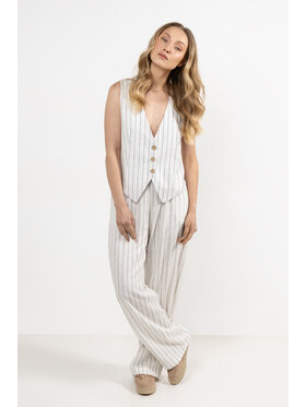 Awama Awama Spodnie damskie A725 Écru Basic Fit