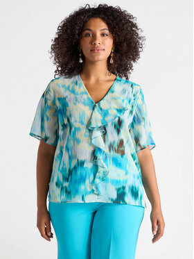 Fiorella Rubino Fiorella Rubino Bluzka 2836T102369N0Z4 Turkusowy Regular Fit